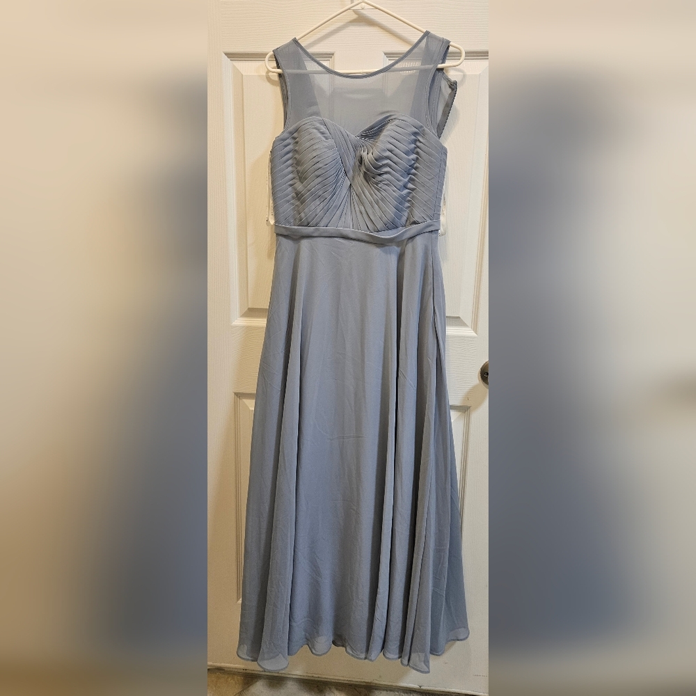Azazie Gray Strapless Sweetheart Gown